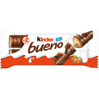 Kinder Bueno Wafer Covered with Milk Chocolate and Filled with Milk-hazelnut Cream 43g