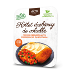 Chicken Breast Fillet Roulade with Mashed Potatoes, Stewed Carrot and Green Peas 400g Virtu
