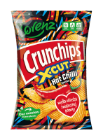 Crunchips X-Cut Hot Chili Potato Crisps 140g Lorenz