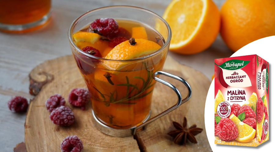 Warming Raspberry and Lemon Tea with Caramelised Apple and Cinnamon